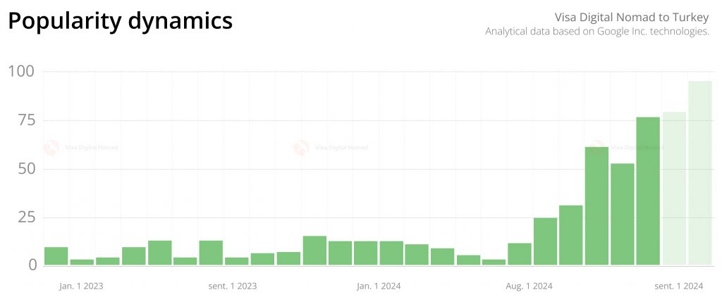 Popularity statistics for Digital Nomad Visa to Turkey